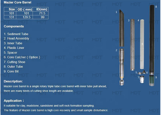 101mm Single Rotary Triple Mazier Sampler For Sandstone And Soft Rock