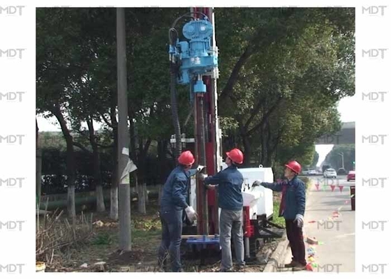 50 Meter 55KN Anchor Drilling Rig Rotary Drilling Machine Blue